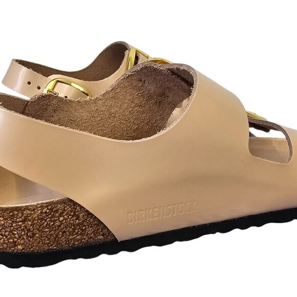 Birkenstock Womens Milano Big Buckle High Shine, New Beige, Narrow, 40 / US 9 - Picture 5 of 8